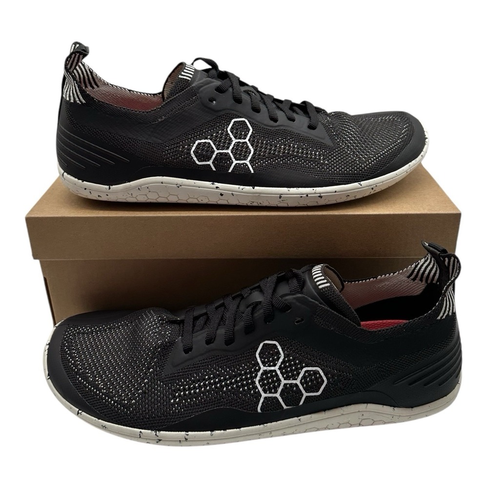 Vivobarefoot Geo Racer Knit Shoes Mens EU 49 / US 15 Obsidian Black Mesh Running